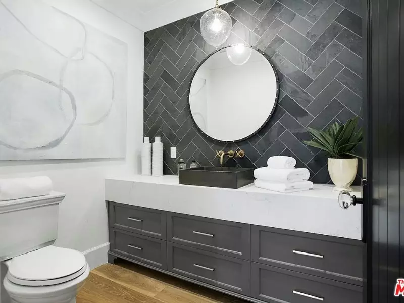 Grey and White Bathroom