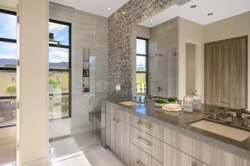 Gray Tile Bathroom