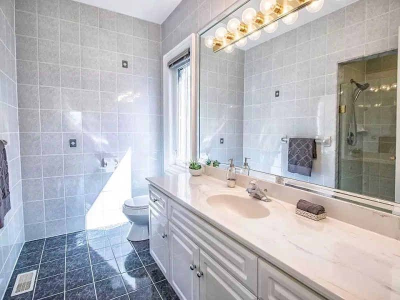 Gray Tile Bathroom