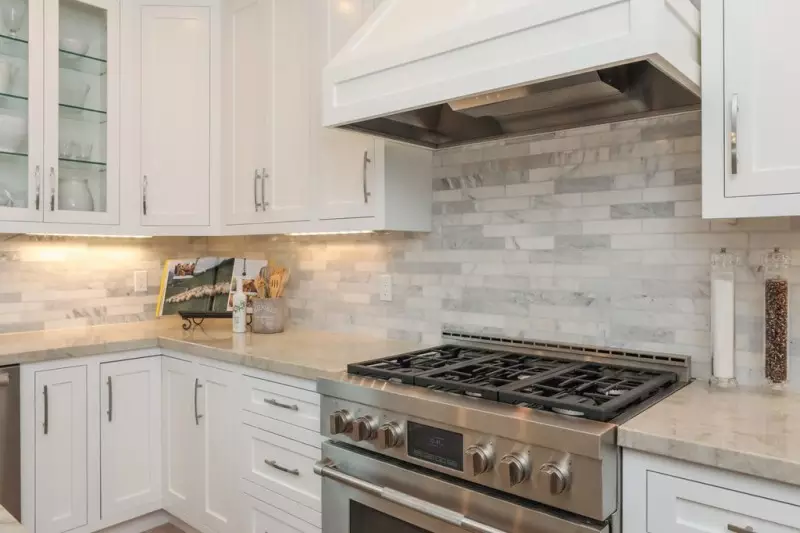 White Tile Backsplash